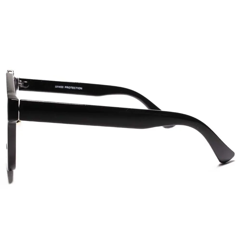 Black Oversized Square Sunglasses Purple Gradient Lens